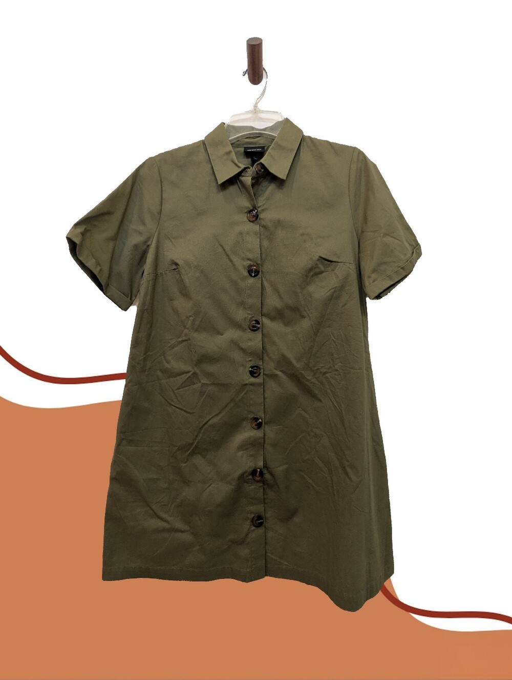 Who What Wear Olive Utility Shirtdress